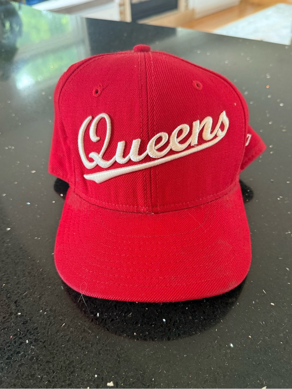 Queens Script Red New Era Hat